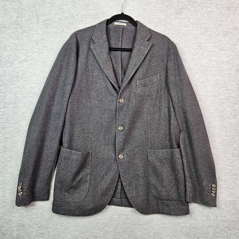Boglioli K Jacket Mens Size 52 Gray 100% Wool Unstructured 3 Button Blazer